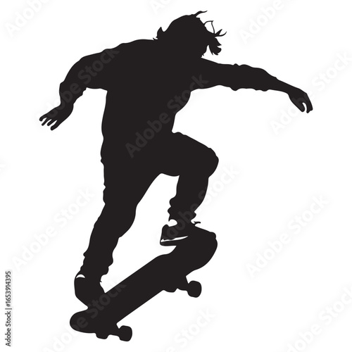 silhouette of a skateboarder