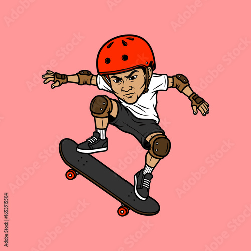 boy jumping with skateboard