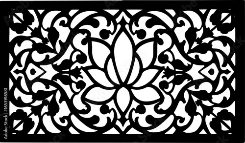 Baroque brilliance black logo featuring an ornate vintage European border, crafted with intricate details and elegant flourishes