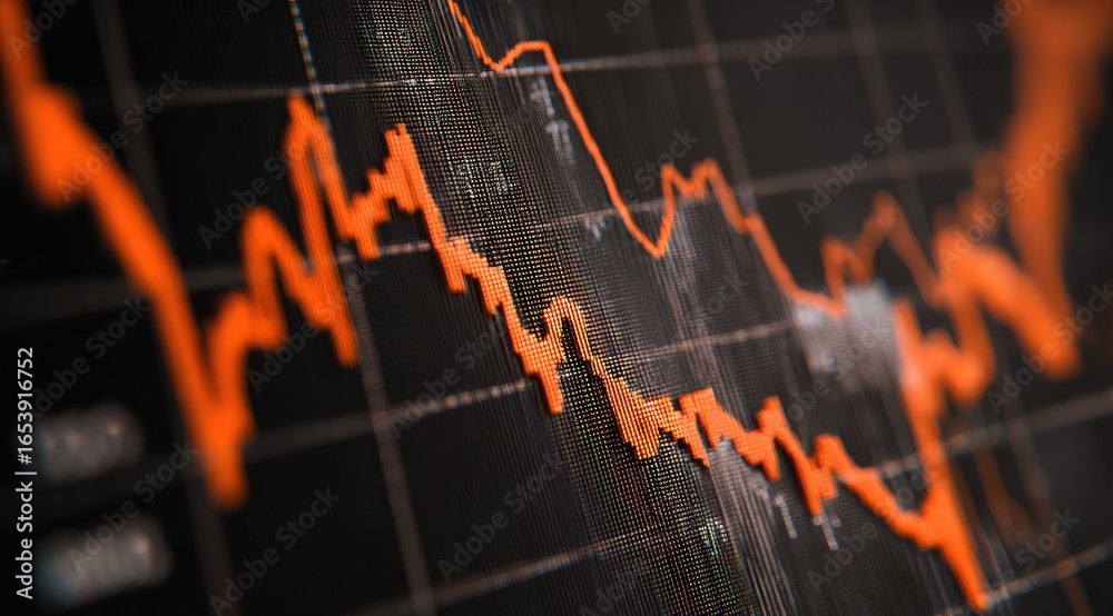 Fototapeta premium Graph depicting a steep downward trend