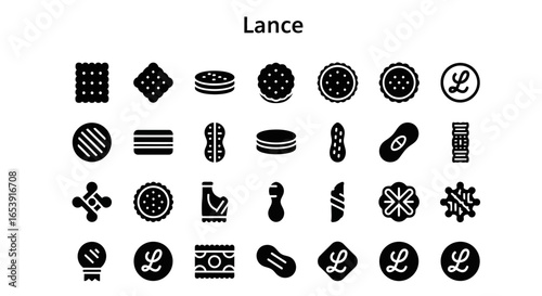 Lance icons set: medieval, weapon, and historical combat symbols.