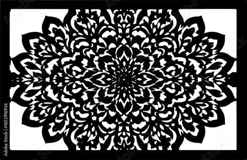 Baroque brilliance black logo featuring an ornate vintage European border, crafted with intricate details and elegant flourishes