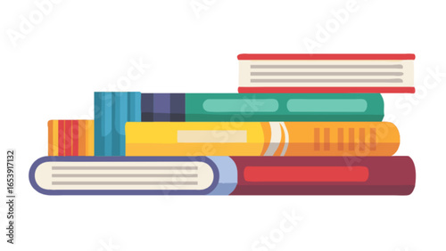 Stack of books illustration vector graphic design for education and library resources learning and reading material