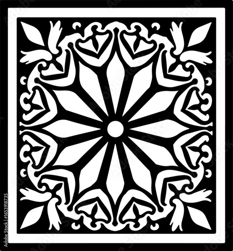 Baroque brilliance black logo featuring an ornate vintage European border, crafted with intricate details and elegant flourishes