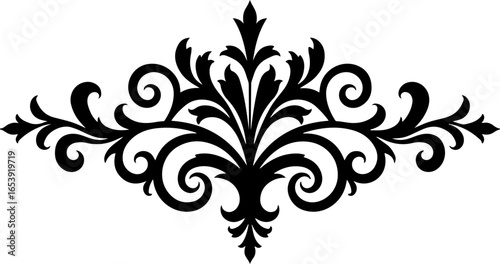 Baroque brilliance black logo featuring an ornate vintage European border, crafted with intricate details and elegant flourishes