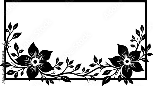 Baroque brilliance black logo featuring an ornate vintage European border, crafted with intricate details and elegant flourishes
