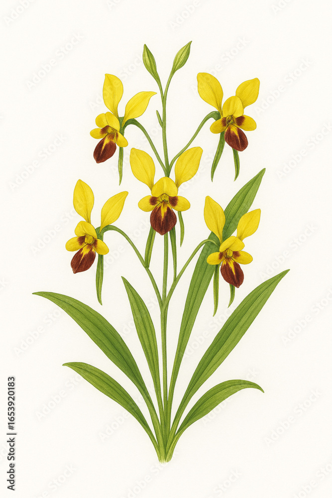 Fototapeta premium Illustration of Diuris Flowers