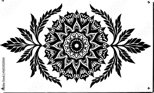 Baroque brilliance black logo featuring an ornate vintage European border, crafted with intricate details and elegant flourishes