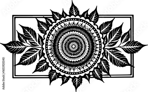 Baroque brilliance black logo featuring an ornate vintage European border, crafted with intricate details and elegant flourishes