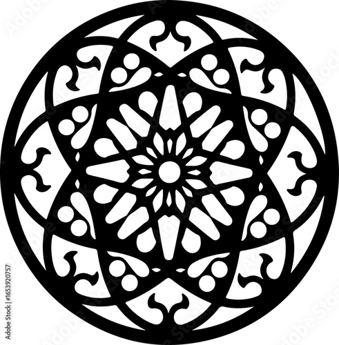Baroque brilliance black logo featuring an ornate vintage European border, crafted with intricate details and elegant flourishes