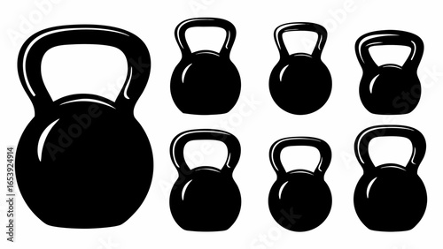 Kettlebells Set Vector - Fitness and Gym Equipment