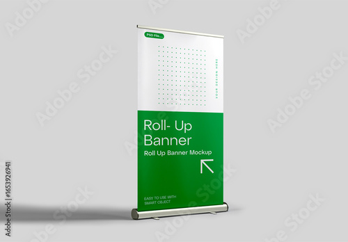 Premium Roll-Up Banner Mockup PSD