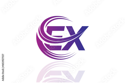 EX Circular Swirl Logo – Modern Gradient Symbol for Business, Corporate & Creative Branding Identity Design