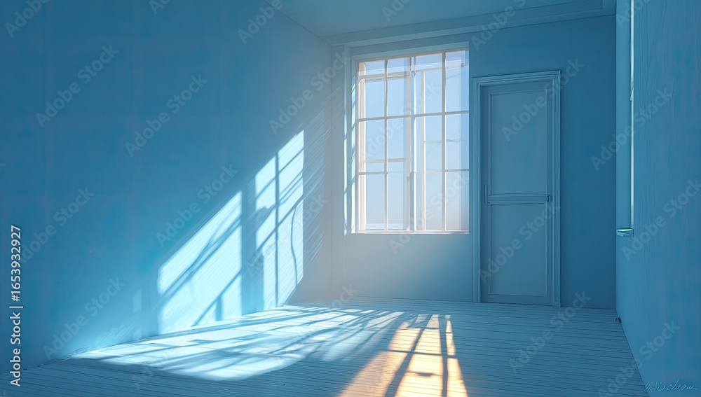 Fototapeta premium Empty room, bright sunlight