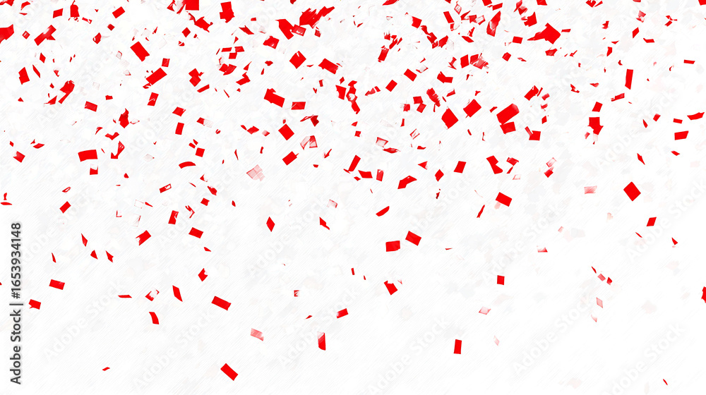 Obraz premium red and white confetti rain isolated on transparent background ,png black friday big sale shopping social media design element
