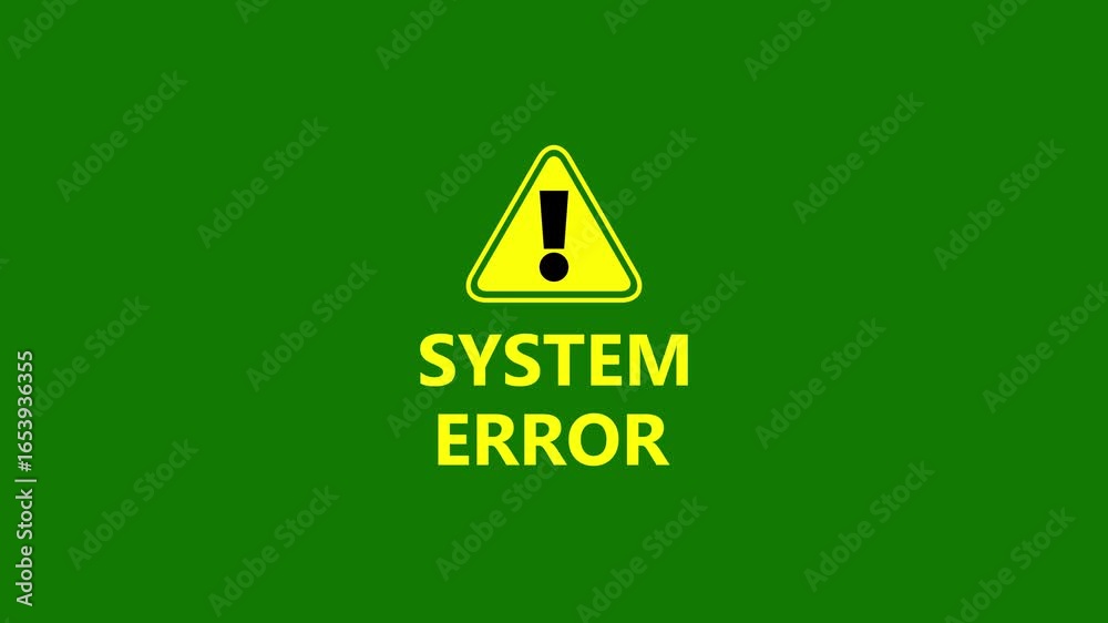 System error text blinking animation.System error text Warning Alert ...
