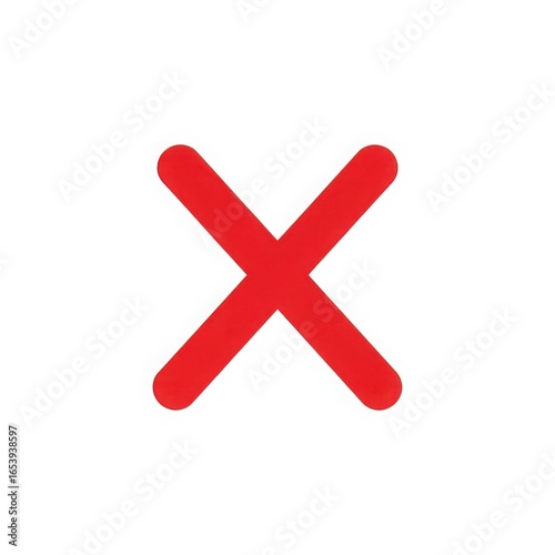 Bold red x mark on a white background