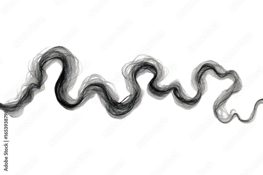 Obraz premium Black Pastel Squiggle Design Element Isolated on Transparent Background