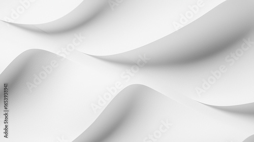 Minimal White Wavy Texture. Modern Abstract 3D Background