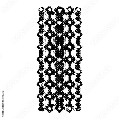 Detailed black and white pattern design for textile printing and abstract art projects with intricate details
