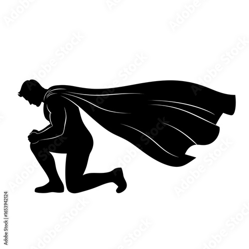 silhouette of a young man