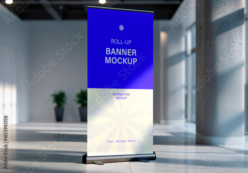 Advertising Roll-Up Banner Mockup