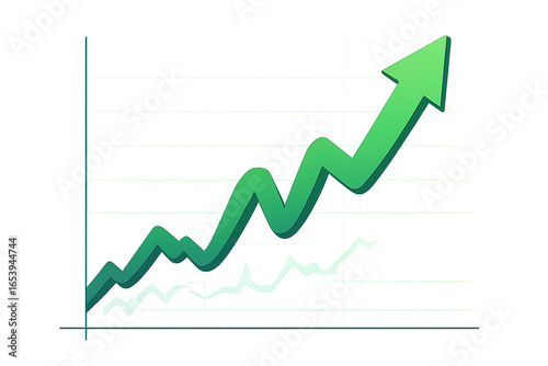 green arrow graph stock market growth up trend concept of business growth stock market profit
