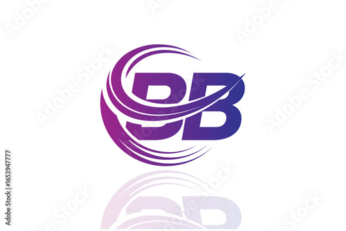 BB Circular Swirl Logo – Modern Gradient Symbol for Business, Corporate & Creative Branding Identity Design
