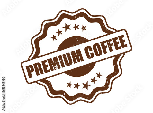 PREMIUM COFFEE Rubber Stamp Seal with a Decorative Border