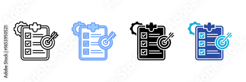 Action Plan Icon Set Multiple Style Collection