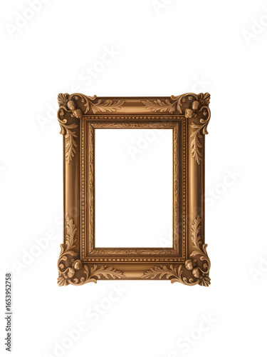 Ornate Gold Picture Frame, Antique Style, Empty Frame