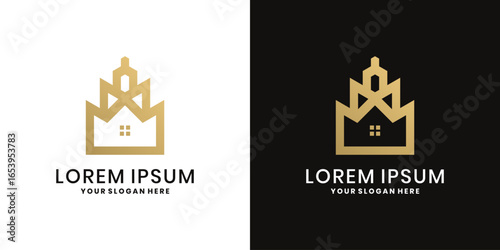 House logo design with abstract geometric shapes
