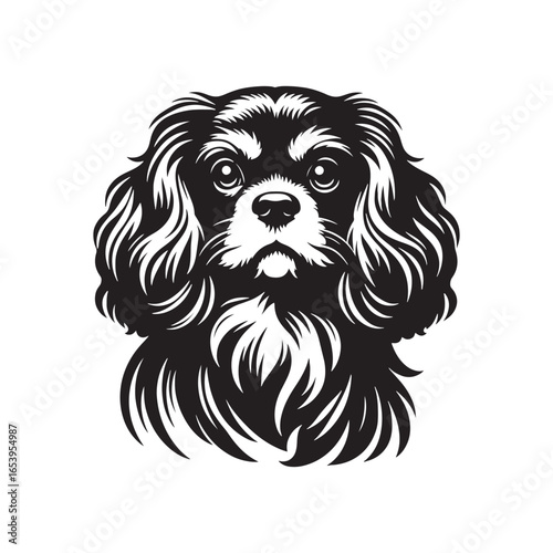 Cavalier King Charles Spaniel Vector Silhouette – Elegant Toy Breed Outline, Perfect for Dog Lovers, Pet Art, Logos, Prints, Graphic Design, Illustrations, Home Decor, and Creative Projects
