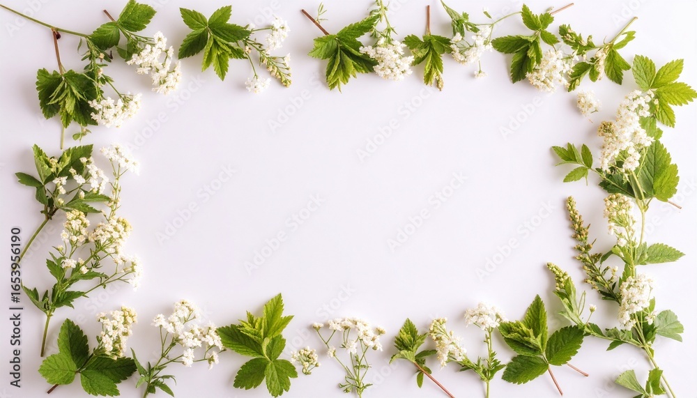 Naklejka premium 白い花のフレーム