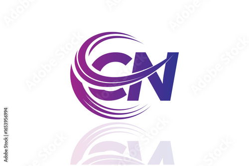 CN Circular Swirl Logo – Modern Gradient Symbol for Business, Corporate & Creative Branding Identity Design