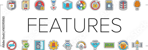 additional features product icons set vector