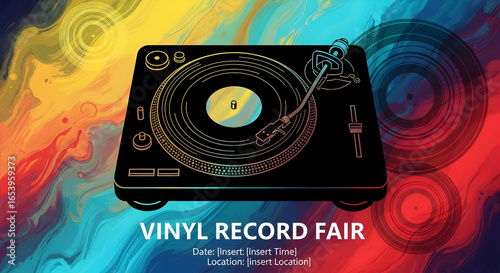 Vinyl record fair poster design