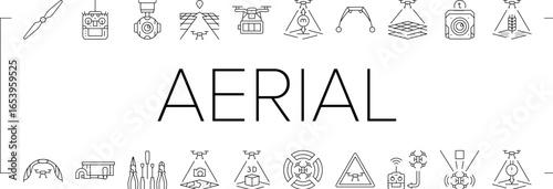 unmanned aerial vehicle drone uav icons set vector