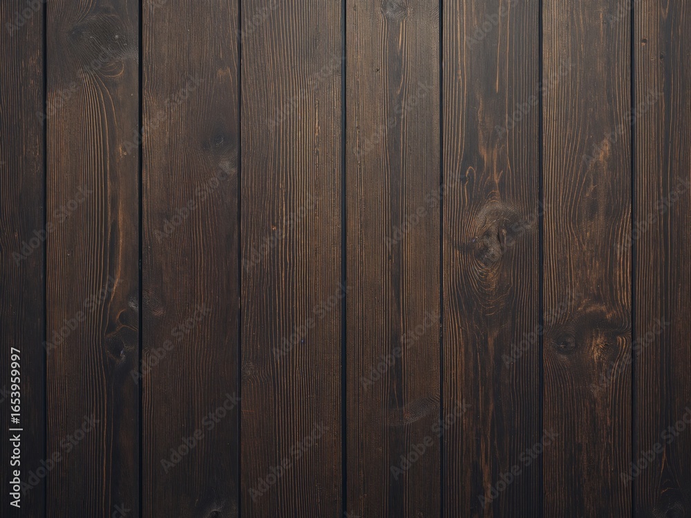 Fototapeta premium Dark Brown Wooden Planks Texture Vertical Wood Panel Background for Design Projects