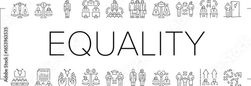 gender equality empowerment icons set vector