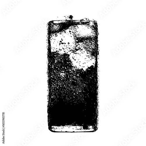 Iced drink in glass vector illustration cold beverage refreshment with condensation for summer time 100