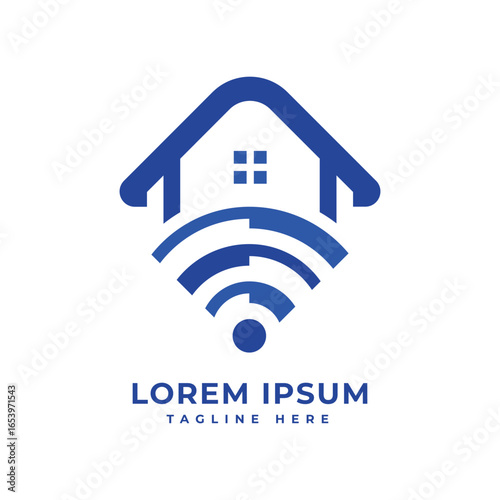 Home WIFI internet house logo design creative solution technology