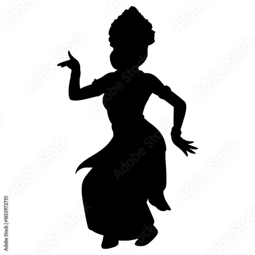 Bali Dance Silhouette Illustration 