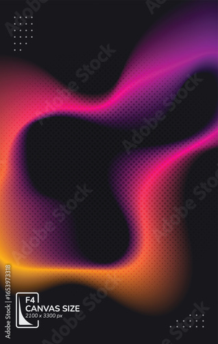 abstract black and white poster design template with dynamic shapes composition