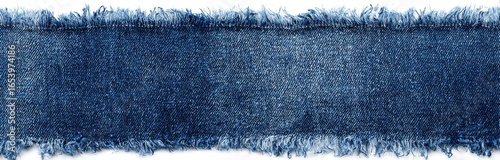 Ripped denim fabric swatch