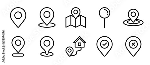 Location icon sheet multiple concept and collection