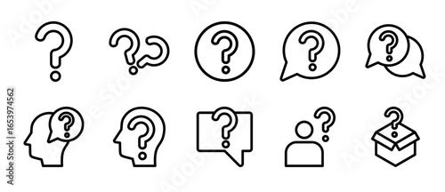 Question icon sheet multiple concept and collection