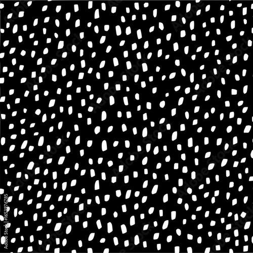 Black and white minimalist pattern design with abstract spots for fabric and textile prints design