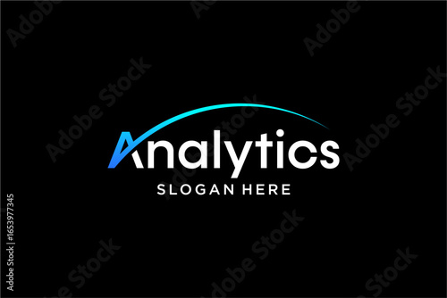 Analytics Logo Design on Black Background