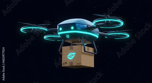Drone Delivery Futuristic Technology for Fast and Efficient Package Transportation in a Dark Sky